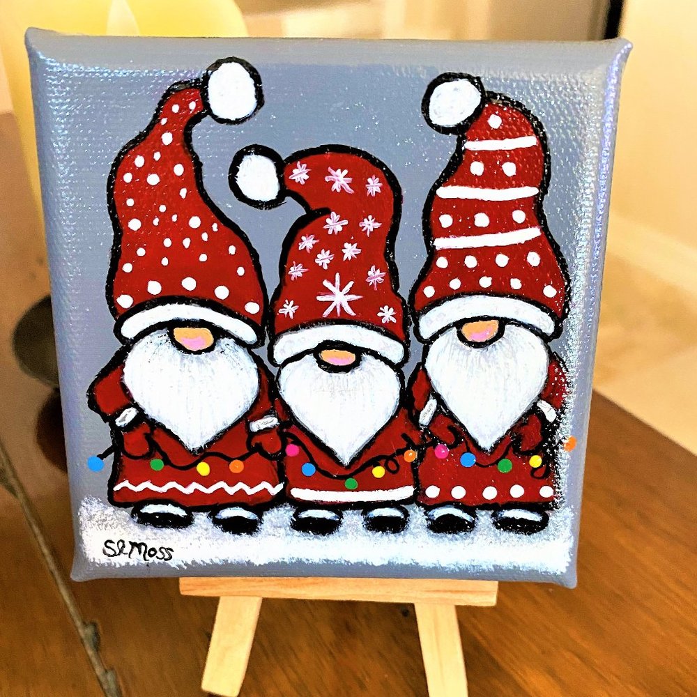 Original Painting - Christmas Gnomes